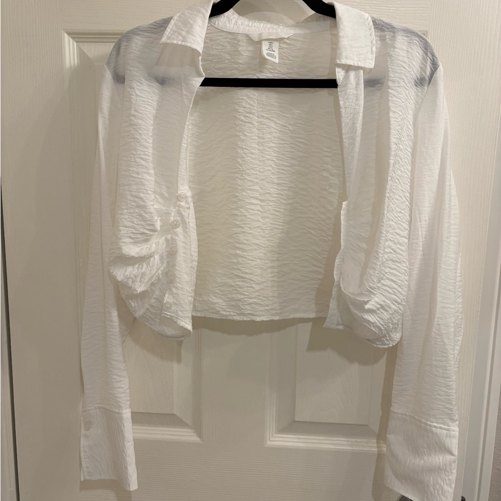 H&M White Sheer Top.